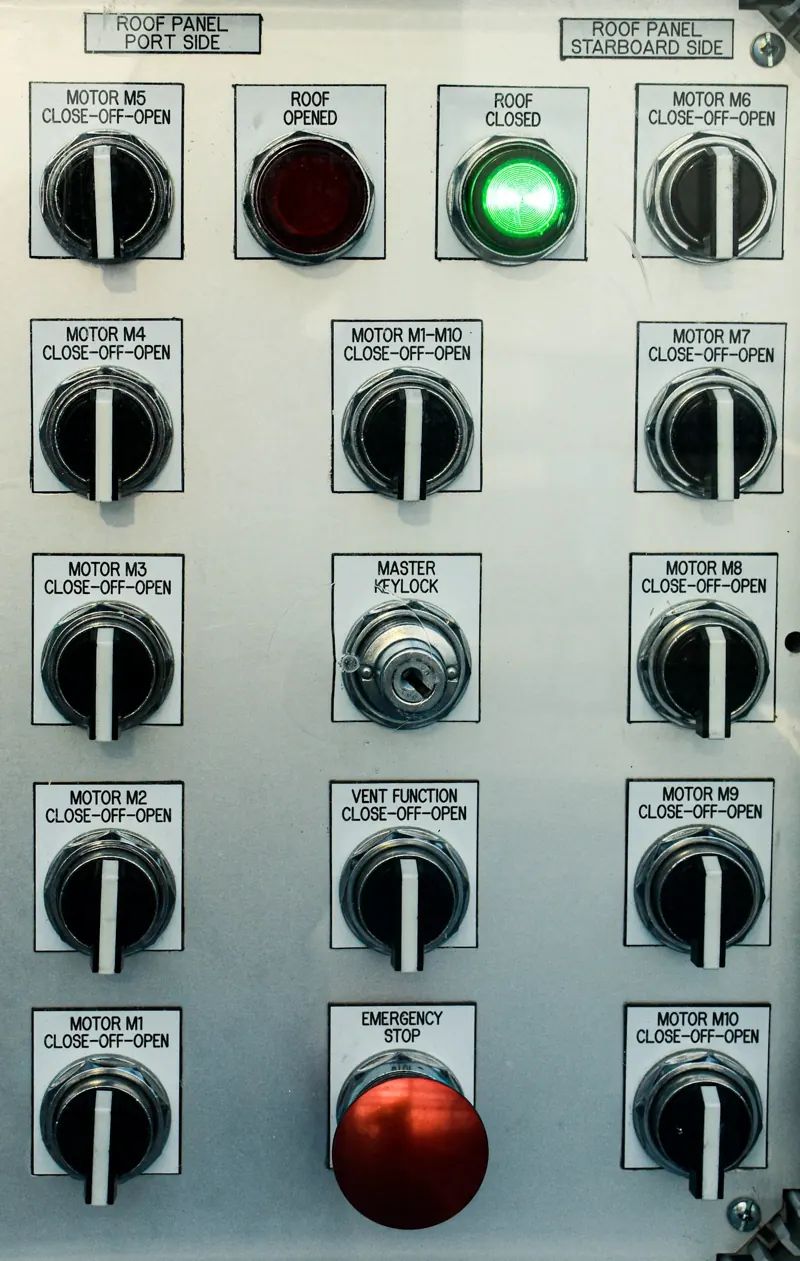 Painel de comando de máquina