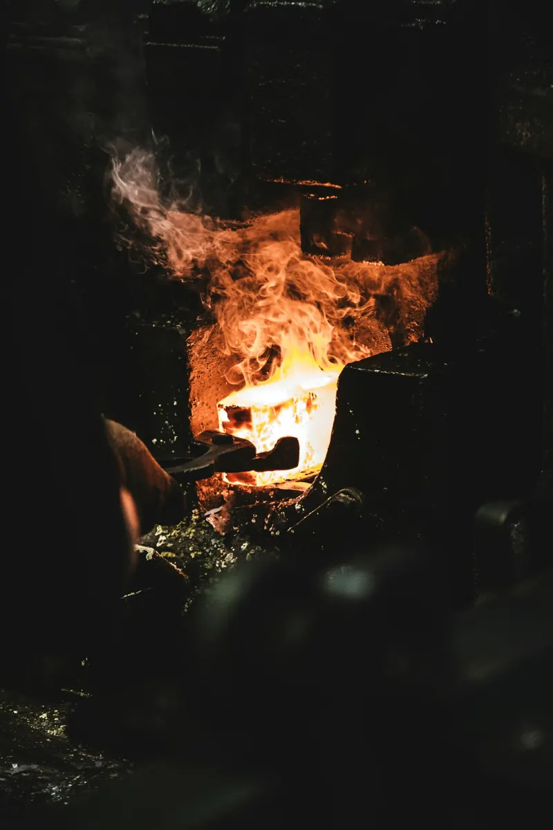 Peça de metal aquecida